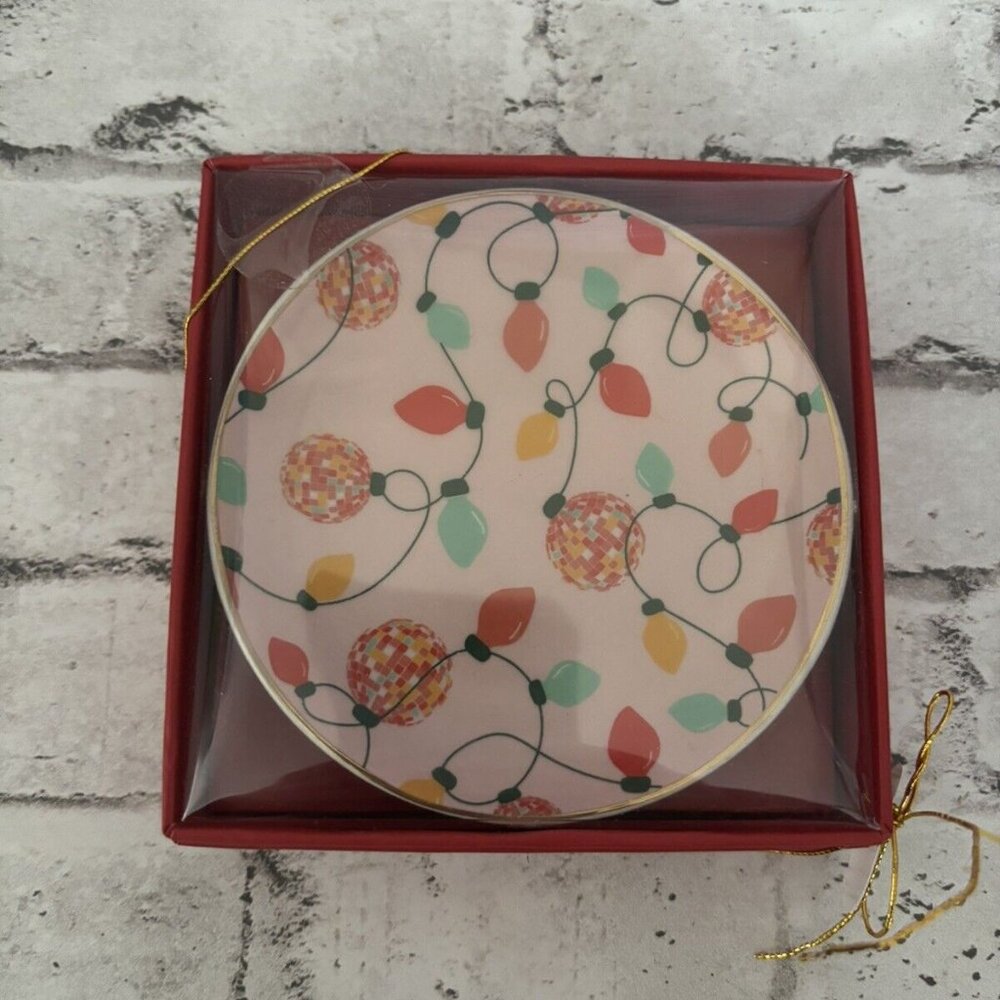 Cherrywood Lane Holiday Light Trinket Tray 4" NWT